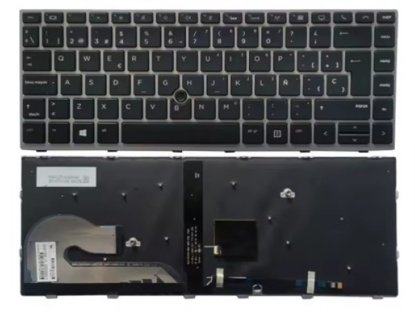 Tipkovnica osvetljena za prenosnik HP ZBook 14u G5 G6 Elitebook 745 G5 G6 840 G5 G6, 846 G5 G6 / L15540-BA1 / UK priložene nalepke Š Đ Ž Ć Č